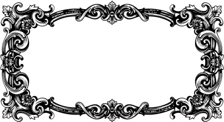 Elegant Ornamental Frame: An intricate, antique-style frame with ornate details and flowing scrollwork, showcasing classical beauty and timeless design.