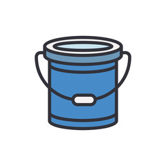 Bucket colored icons, minimalist vector illustration ,simple transparent graphic element .Isolated on white background