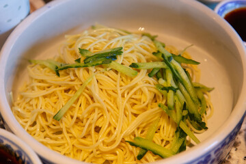 Chinese Hot Stirred Noodles with sauce ( za jiang mian)