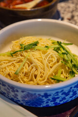 Chinese Hot Stirred Noodles with sauce ( za jiang mian)