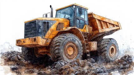 Obraz premium construction vehicle clipart digital watercolor clipart detailed illustration - image for design