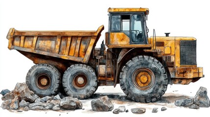 Fototapeta premium construction vehicle clipart digital watercolor clipart detailed illustration - stock photo