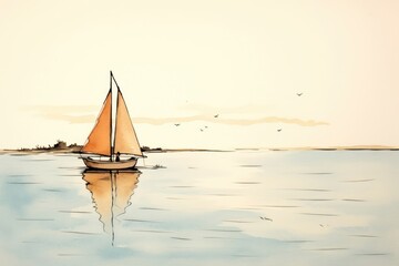 Fototapeta premium Bay watercraft sailboat outdoors.