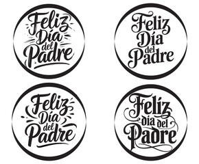 Feliz día del padre lettering collection set or bundle in spanish text phrases Happy father's Day calligraphic greeting card hand drawn vector art print, Tengo a un Super, Papa, Te quiero, Papa