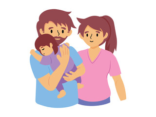 Happy Family cartoon background Illustration