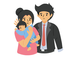Happy Family cartoon background Illustration