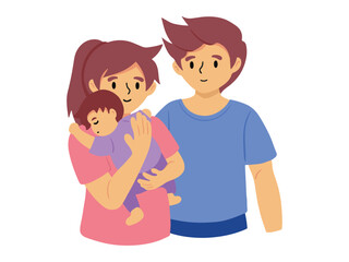 New Cartoon Family Background Illustration
