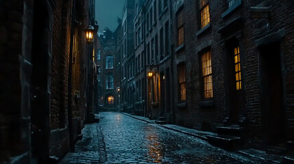 Fototapeta premium Dark urban alleyway