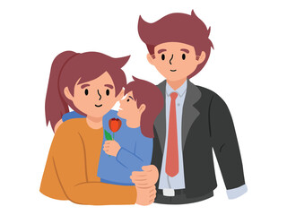 Cartoon Family Clip Art Illustration