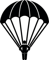 black and white parachute