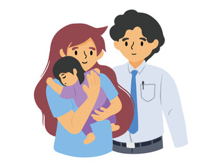 Cartoon Family Clip Art Illustration