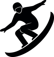 vector illustration of a snowboarder jumping