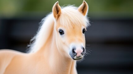 Portrait of a light-colored pony
