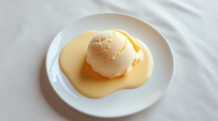 A melting scoop of sorbet, a refreshing visual treat.