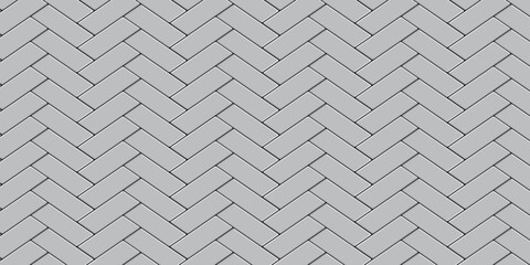 Chevron patterns tile pavement vector illustration in gray color.