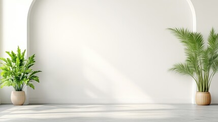 Minimalist, bright room with plants (1)
