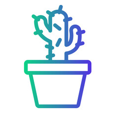 cactus Line Gradient Icon