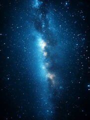 Vertical nebula, cosmic dust, and stars.