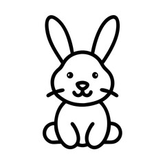 Rabbit sitting in minimalist style on a white background