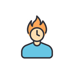 Burnout colored icons, minimalist vector illustration ,simple transparent graphic element .Isolated on white background