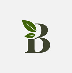 Letter B Nature Logo Design. Initial B Leaf Monogram Logo Identity for Brand © Yayangahirian