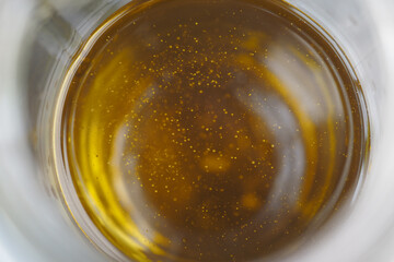 top view of olive oil in a container 