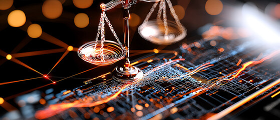Legal balancing act at the intersection of technology and law digital environment conceptual focus