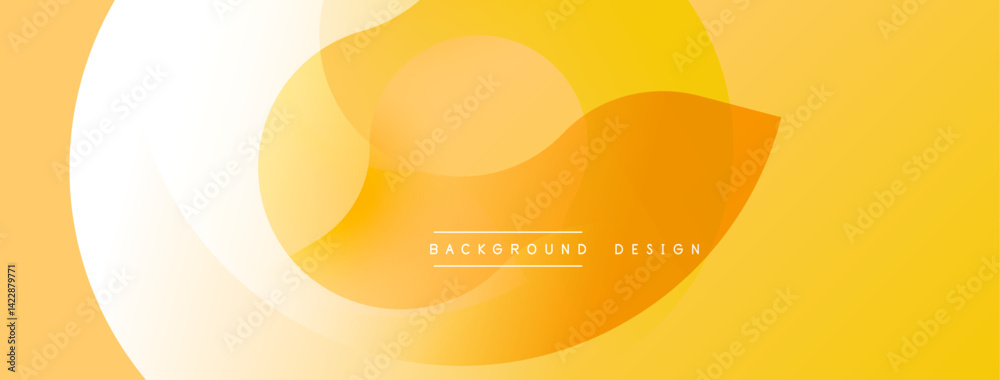 Leinwandbilder Abstract yellow background. Overlapping circles create dynamic visual effect. Soft gradients provide smooth transitions, modern design element. Minimalist aesthetic.