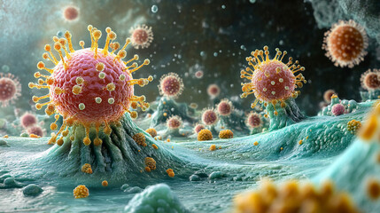 Obraz premium 3D rendering of embryonic stem cells under microscope view symbolizes potential of regenerative medicine cellular therapy and the origin of human development and healing at molecular level