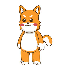 Cute Dog Mascot Character. Vector Illustration in Cartoon Style.