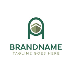 Letter A Kaaba Line Logo, for travel agencies that specialize in religious and cultural tours, such as Hajj or Umrah pilgrimages