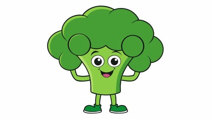 Fototapeta premium funny cartoon broccoli