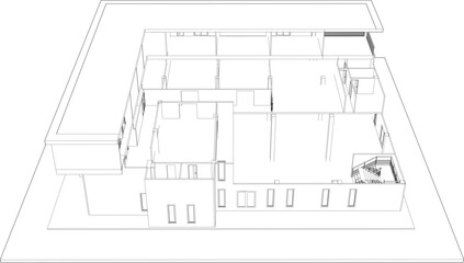 3D illustration of industrial project