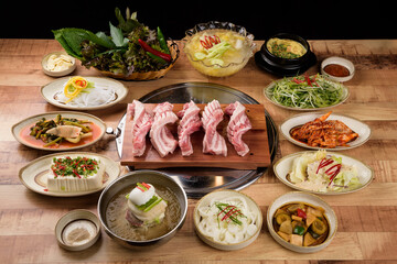Korean style pork set meal
