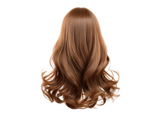 Fototapeta premium Wavy brown hair on a transparent background. Concept of beauty, hairstyle, and fashion.