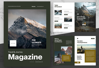 Green And Brown Travel Magazine