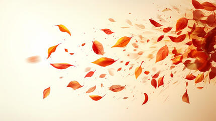 Enchanting autumnal foliage swirling in the gentle wind. Ephemeral Drift. Illustration