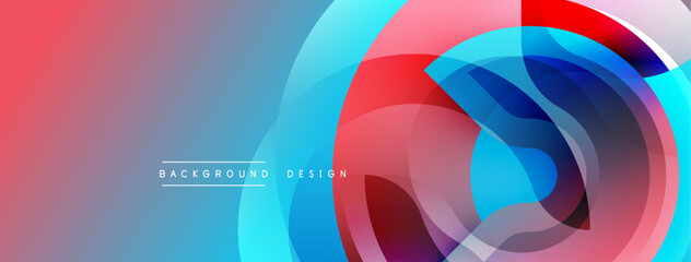 Abstract fluid shapes, vibrant colors blend. Red, blue gradients create dynamic composition. Modern design element for backgrounds, presentations. Smooth transitions, layered effect.