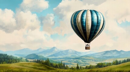 Obraz premium Serene Hot Air Balloon Journey
