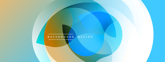 Abstract flowing shapes create dynamic visual effect. Overlapping layers offer soft color transitions, modern design element for backgrounds or presentations.
