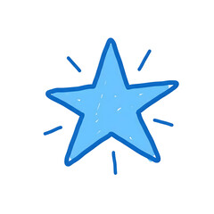 Shining Star Blue Graphic Element, Star Icon Sparkle Vector Illustration