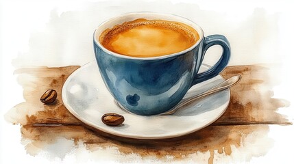 cup with coffee clipart watercolor illustration detailed illustration - image for design