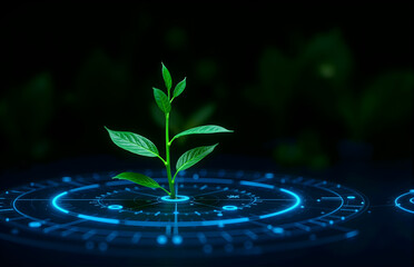 Emerging Plant Symbolizing Tech - Nature Fusion