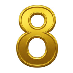 3d golden number 8, eight