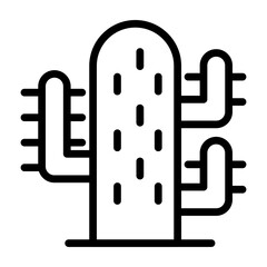 Cactus Vector Line Icon Design