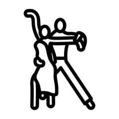 Salsa Dance Vector Line Icon Design