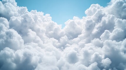 Naklejka premium Fluffy white clouds fill the sky