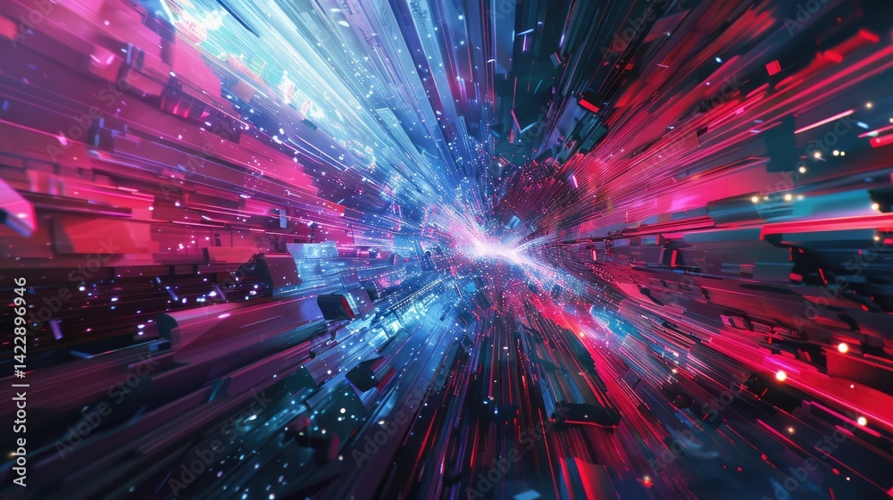 Poster engaging abstract background featuring vibrant colors and dynamic elements, representing technology 
