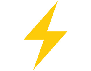 lightning yellow vector design on blank background