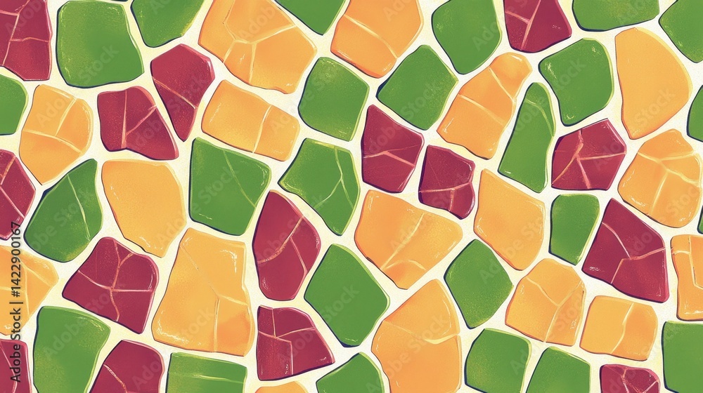 Canvas Prints colorful abstract mosaic pattern with yellow green red shapes